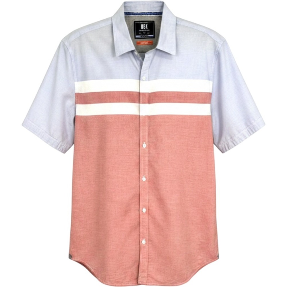 MBX Premium Goods Men's Button Up Shirt Size XL   casual  red white blue .